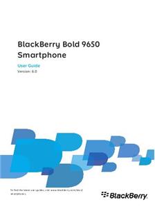 Blackberry Bold 9650 manual. Tablet Instructions.